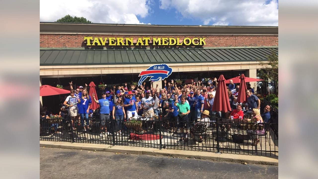 Club members gathered outside Tavern at Medlock